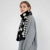 Smiley plaid knitted scarf women's winter new warm versatile thick wool scarf