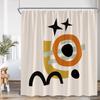 Abstract Geometric Shower Curtain Mid Century Flower Leaf Nordic Minimalist Bathroom Decor Modern Polyester Bathtub Curtain