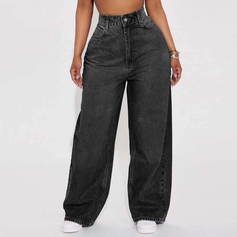 Nouveau jean pour femme jean taille haute coupe slim jambe droite en denim est populaire
