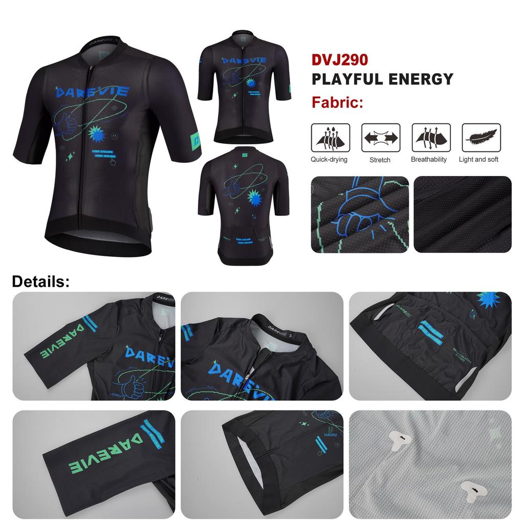 Darevie 2026 Summer Cycling Jersey: Quick-Drying, Breathable Short Sleeve with Playful Energy