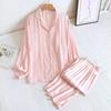 Premium Cotton Silk Satin Couple Pajamas: Women's Spring/Summer Set and Men's Long Sleeve Pants Set