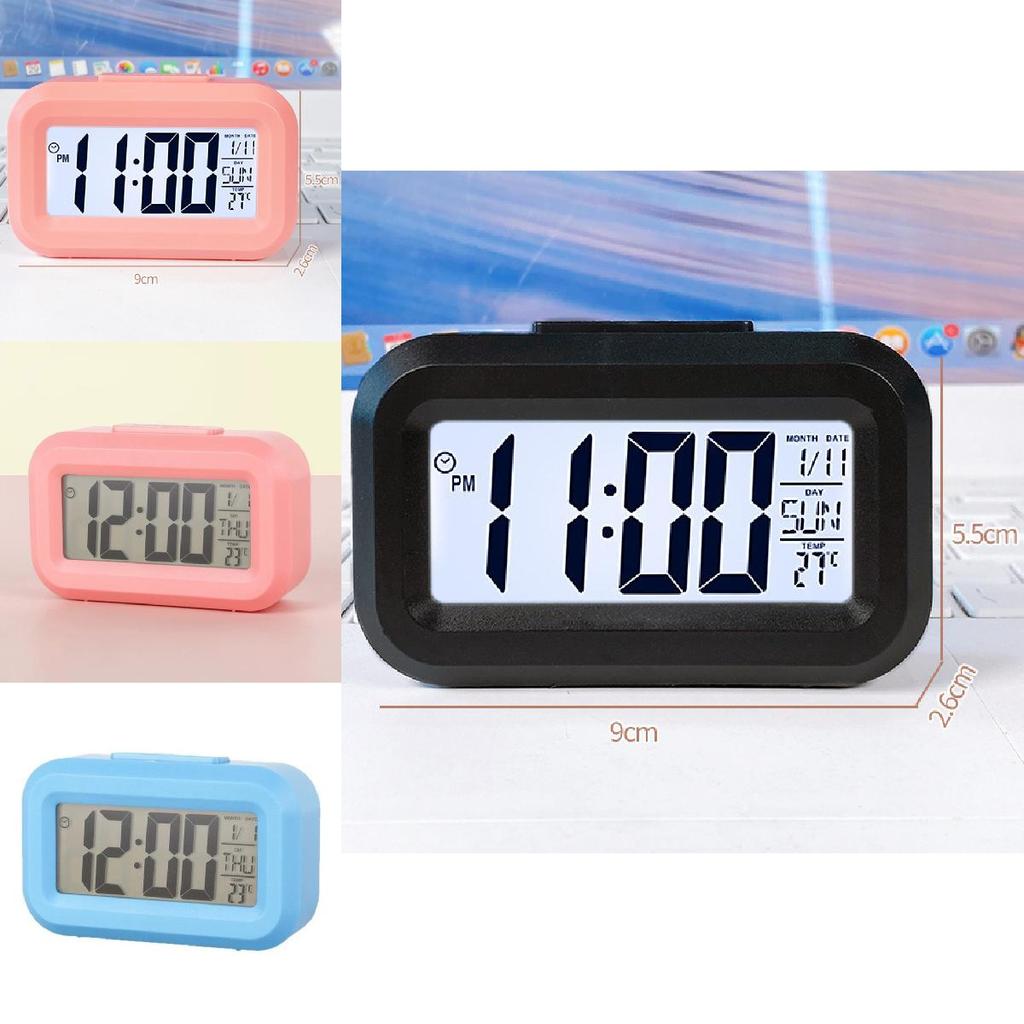 Cartoon Kids Mini Electronic Alarm Clock With Temperature Display Night Light For Childrens Room Decor
