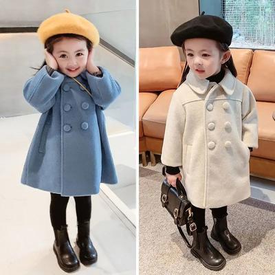 Abrigos de Lana de Doble Botonadura para Niñas Otoño Invierno Abrigo Chaqueta Trench 2-6 Años Ropa para Niños Ropa de Abrigo Regalo de Cumpleaños