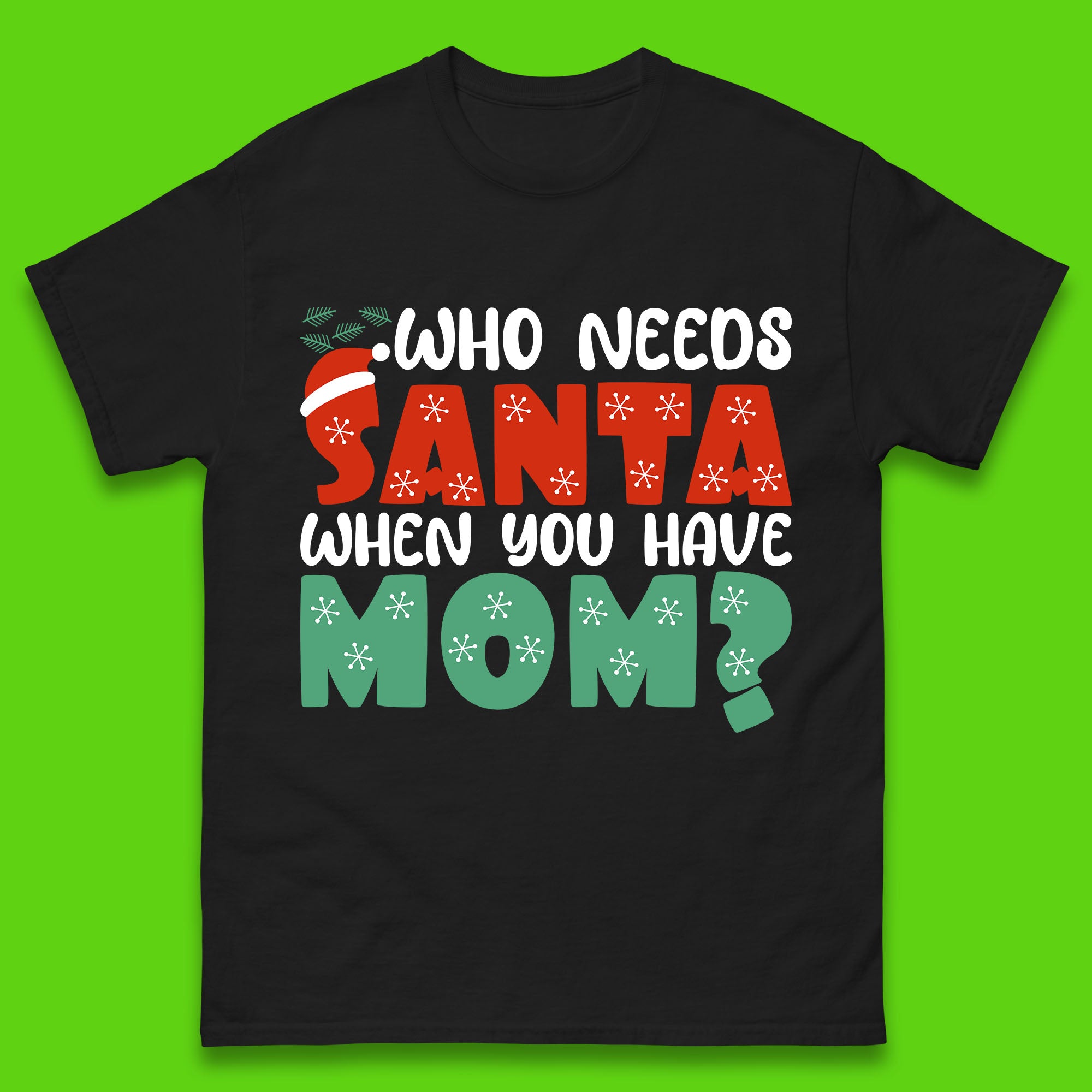 Who Needs Santa When You Have Mom Christmas Mens T Shirt Womens Tops Tees S