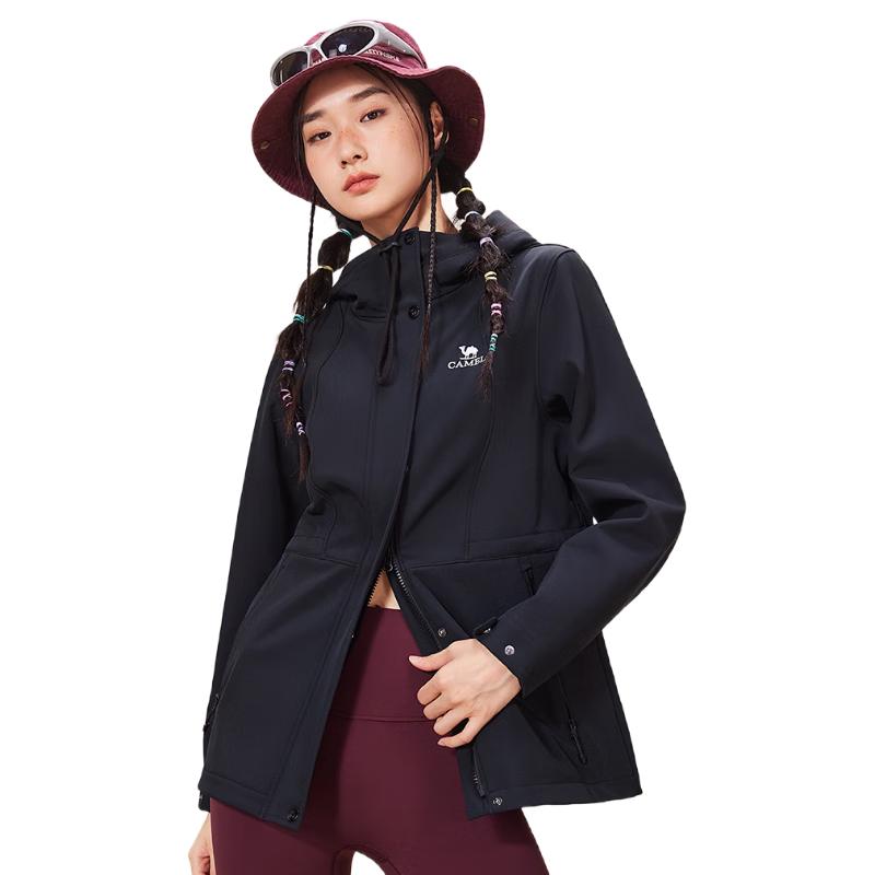 

Camel Women s Mid-length Water-Repellent Softshell Jacket L