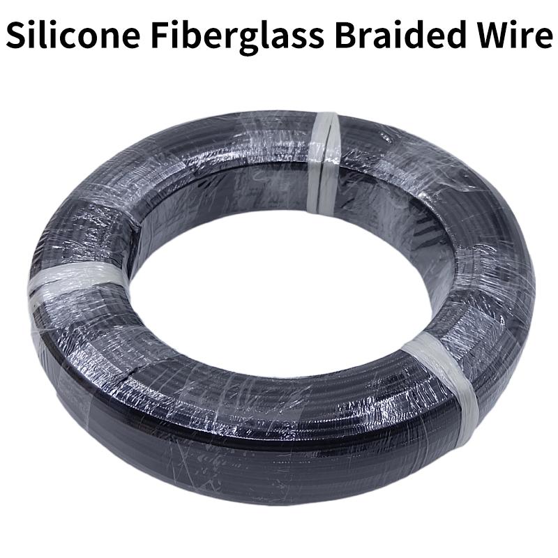2M/5M High Temperature Resistant Silicone Wire 300°C Soft Copper Cable Fiberglass Braided Insulated Warm Floor Heat Element Line