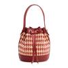 Wedding gift, red bridal bag for women 2025 new trendy thousand bird grid wedding bag, high-end niche bucket handbag