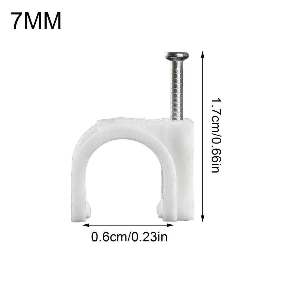100pcs 7mm Wire Clips Cable Management Clamps Durable Cord Fastener Organizer Neat Wire Fixing Tool for Home Office Kitchen