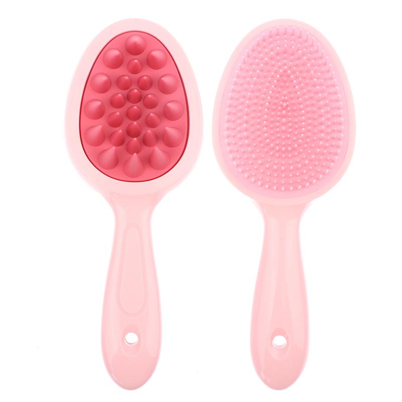 

Щетка для шампуня с длинной ручкой, массажная расческа для кожи головы, щетка для мытья волос, массажер для головы, щетка для ванны, щетка для скруббера тела розовый