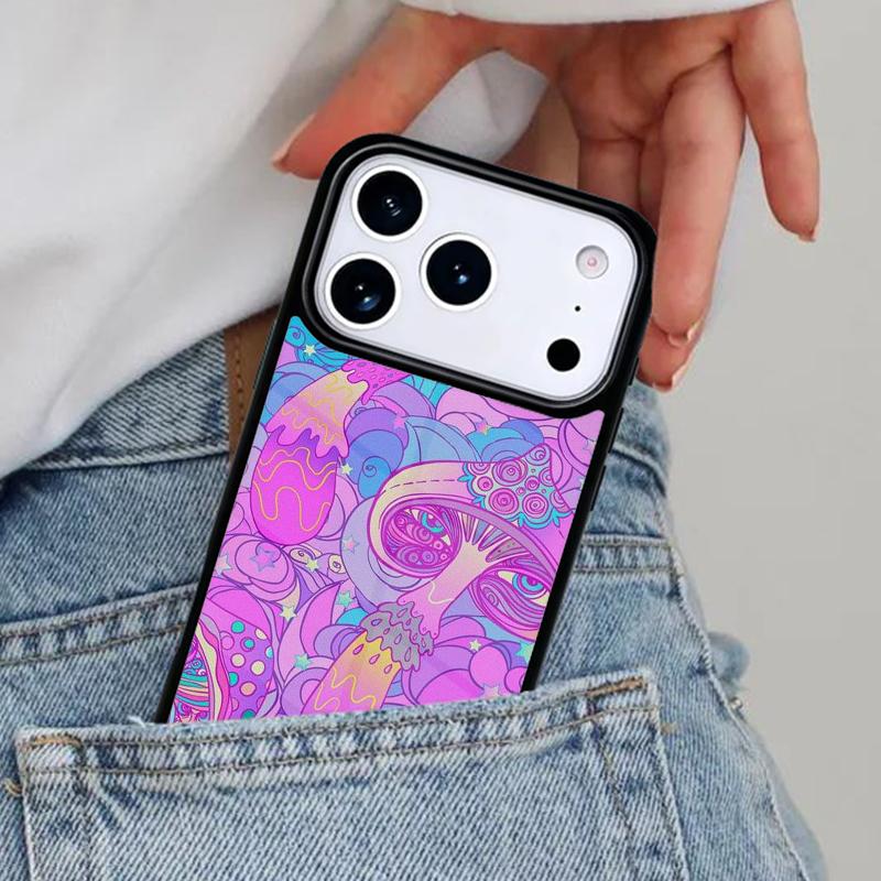 Trippy Psychedelic Mushrooms Collage Phone Case for iPhone 17ProMax 12 13 14 15 16e 17 Pro Max Plus Air Cover