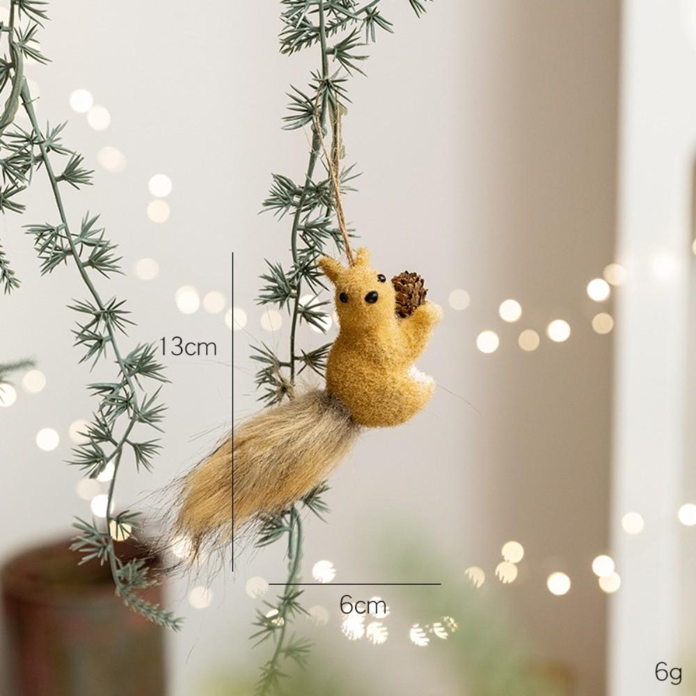 Simulated Craft Christmas Squirrel Ornament Artificial Foam Bear Decoration Xmas Tree