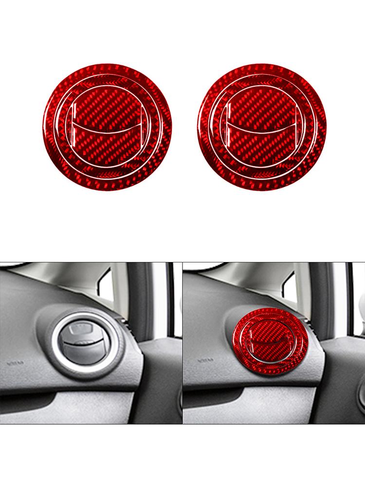 

Red/Black Carbon Fiber Car Dashboard Side Air Conditioner Outlet Vent Decoration Cover Trim Sticker For Ford Fiesta 2011-2015 красный