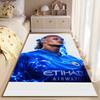 Sports Area Rug, Erling Haaland Manchester City Blue Lightning Etihad Poster, Fan Cave Decor, Non-Slip Mat