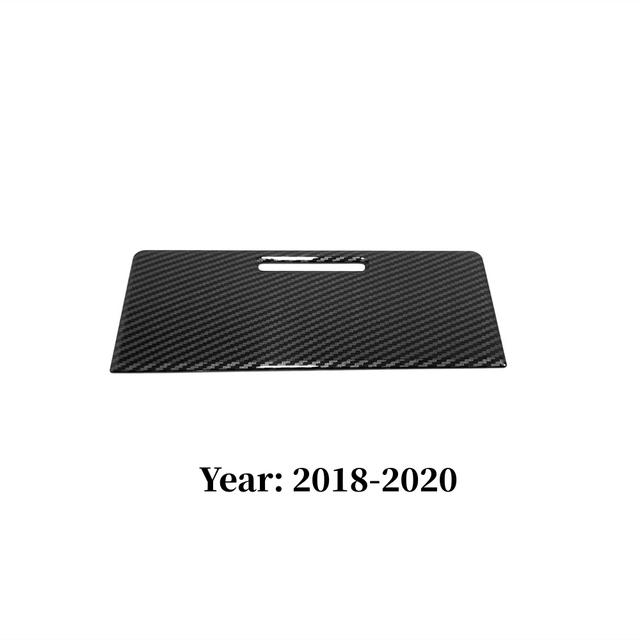 For Ford Edge 2018   ABS Carbon Fiber Car Front Storage Box Panel Decoration Cover Trim Styling Interior Accessories