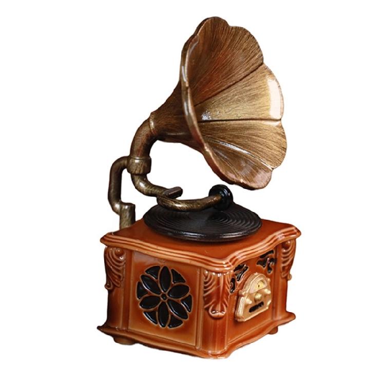 Detailed Miniature Phonograph Dollhouses Display Enhances Living Room Pretend Play Accessories