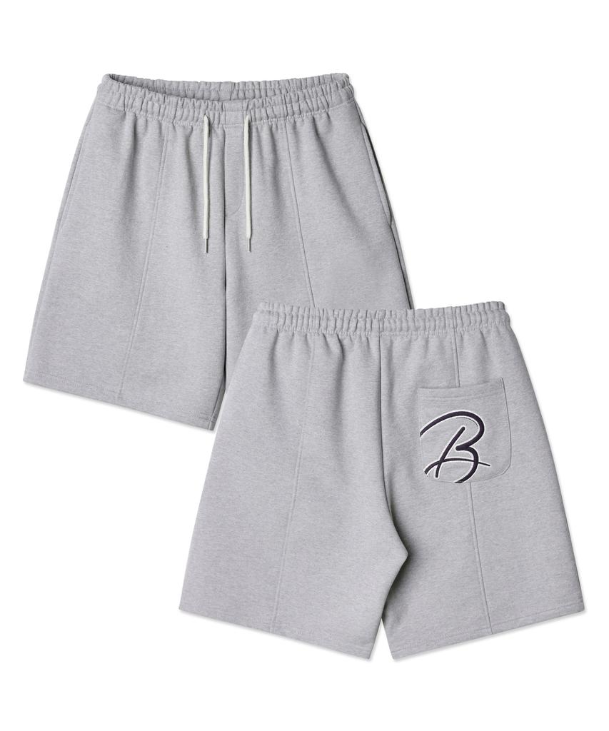 BAKKEN [Men] Pocket B Logo Half Elastic Waist Pants Bk2996 (4 Colors)