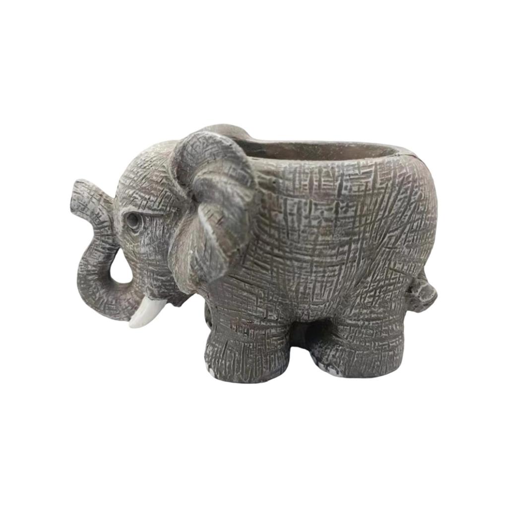 Elephant Shaped Resin Planter Pot Decorative Animal Design Flower Container for Indoor Outdoor Use Succulents Herbs