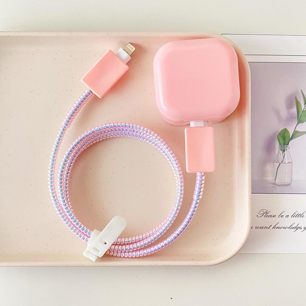 40W Protective Case for Apple 17Pro Charger: Solid Color Cable Protector
