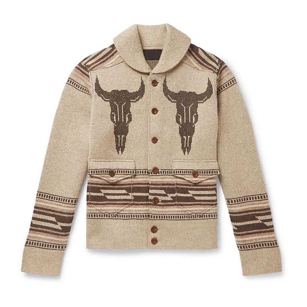 Herre Knappedun Krage Cardigan Jakke Slim Fit Yttertøy Strikket Genser