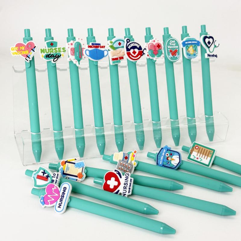 6/10 Stück Krankenakte Stifte Krankenschwester Arzt Schreibgelstifte Tag der Krankenschwester Geschenk Student Einziehbarer Kugelschreiber