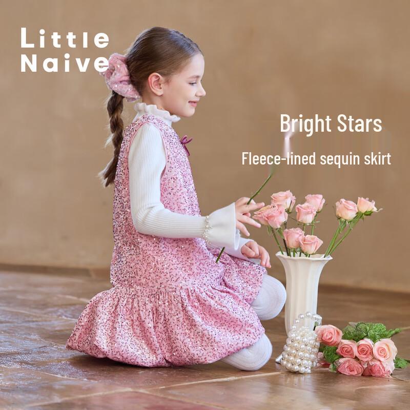 Little Naive Girls Velvet Sequin Princess Dress 140