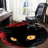 1pc Black Cat Eyes Office Round Area Rug, Indoor Mat Suitable ForOffice, Under Office Chairs Bedroom Living Room Home Decor, Room Deco u62