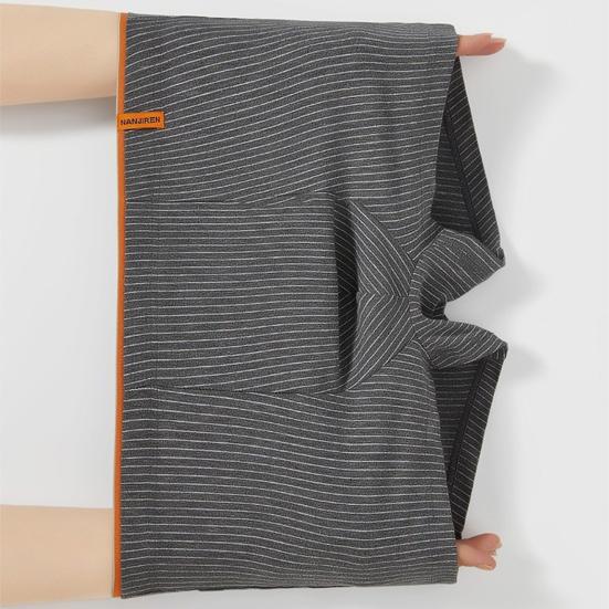 Мужское боксерское нижнее белье однотонное в рубчик U-выпуклые шорты трусы со средней посадкой эластичный пояс мягкая дышащая ткань трусики