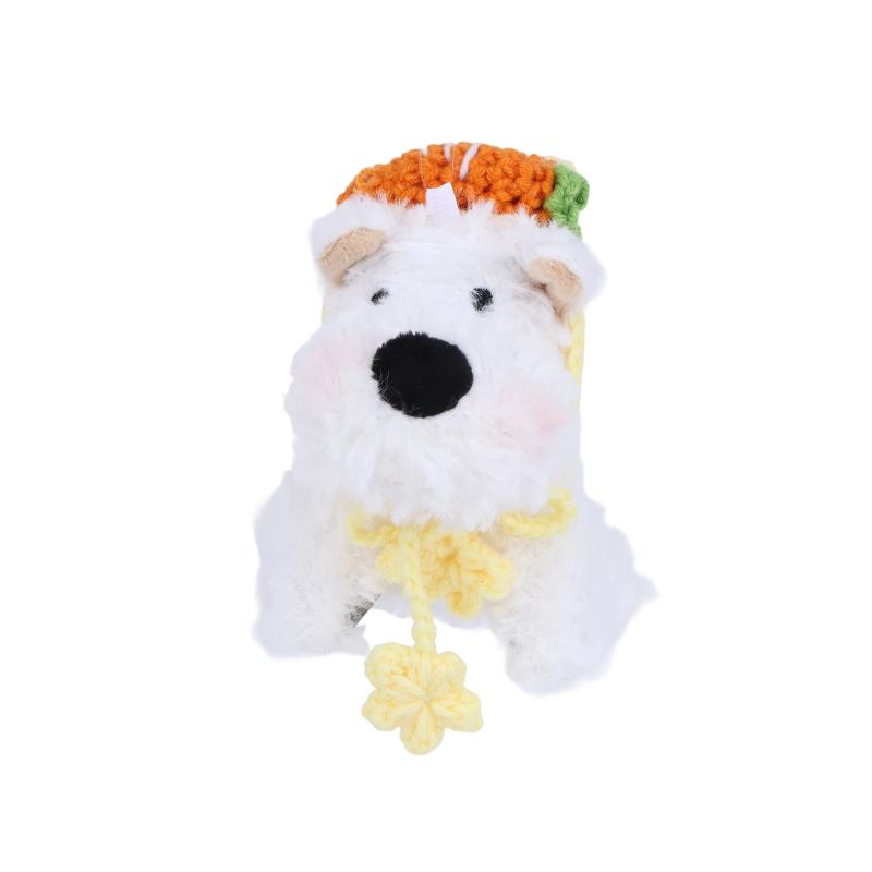 Kawaii West Highland Terrier Welpen Plüschtier Cartoon Magnetische Stoffpuppen Motorrad Elektrofahrrad Rückspiegel Anhänger Dekor