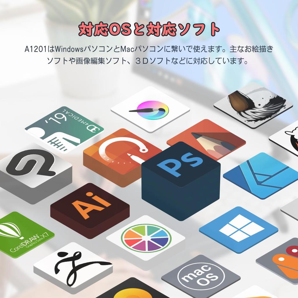 Artisul A1201 Stifttablett, Kompatibel mit Smartphones, Neigungserkennung, 440 PPS Lesegeschwindigkeit, Kompatibel mit Windows, Mac und Android, Ideal für