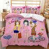 Cartoon Bedding Set For Girl Women Adults Child Winter Duvet Cover Sets Cute Print Princess Pink Young Girl Quilt Cover Single