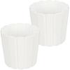 Plastic Flower Pot For Flowers And Herbs On The Balcony Or Terrace, White, 17 Cm, 2 Pcs.