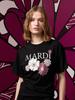 [mittwochsmard] Aktives T-Shirt Blume Jardin Schwarz Pflaume