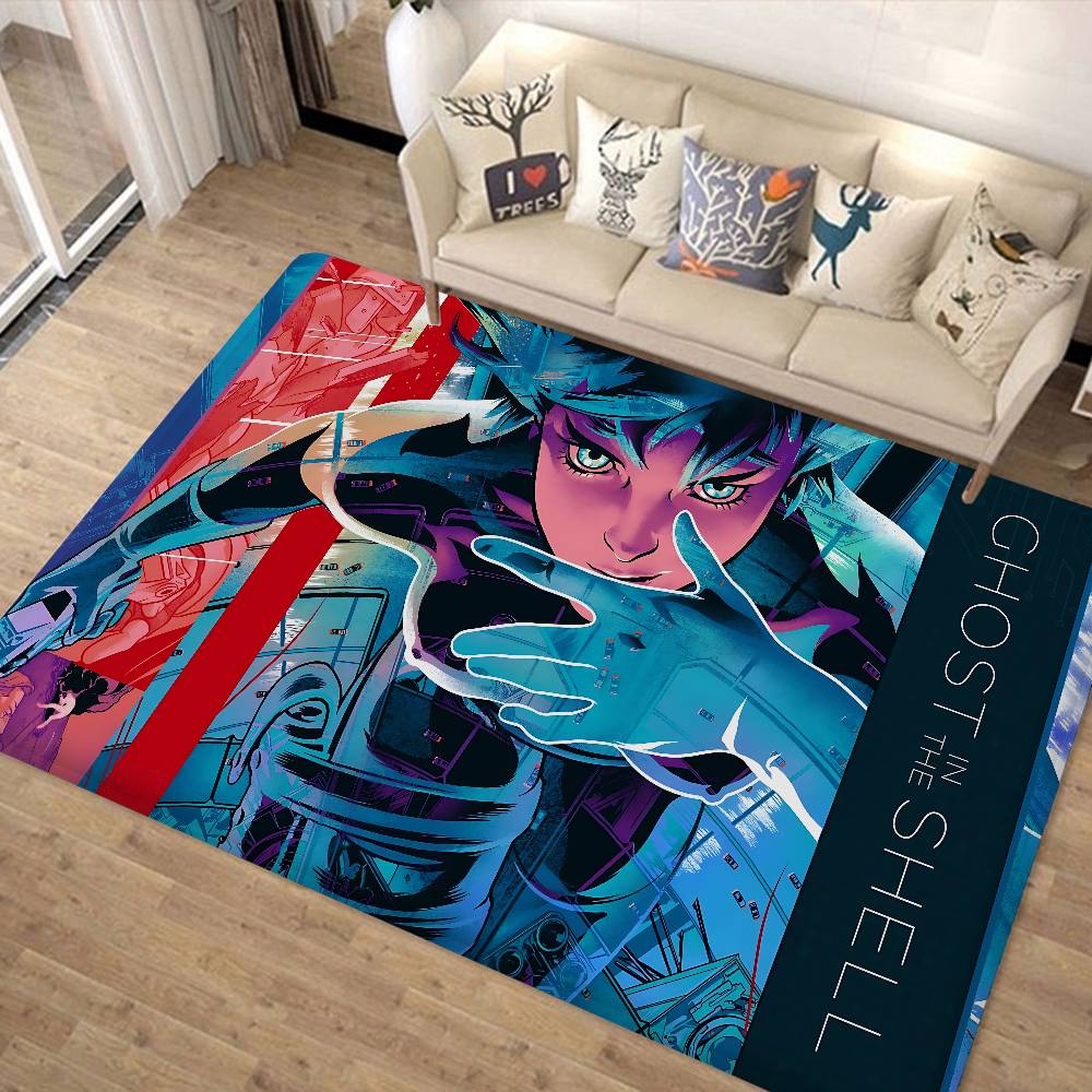 Ghost In The Shell Anime Entrance Door Mat Washable Non-Slip Living Room Sofa Chairs Area Mat Kitchen Welcome Doormat