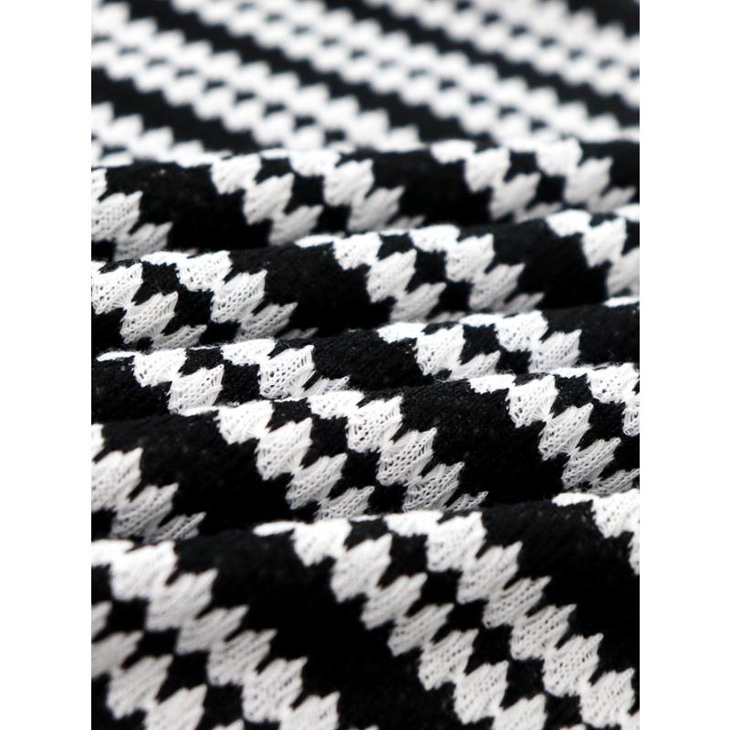 Striped Knee-length Long Dress, Long-sleeved Round-neck Thickened Knitted Dress, Slimming Long Dress