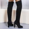 Mode Neue Lässige Damen Schuhe 2024 Herbst Damen Überknie Stiefel Outdoor Dick Absatz Rutschfester Schuh Mode Bequemer Langer Stiefel