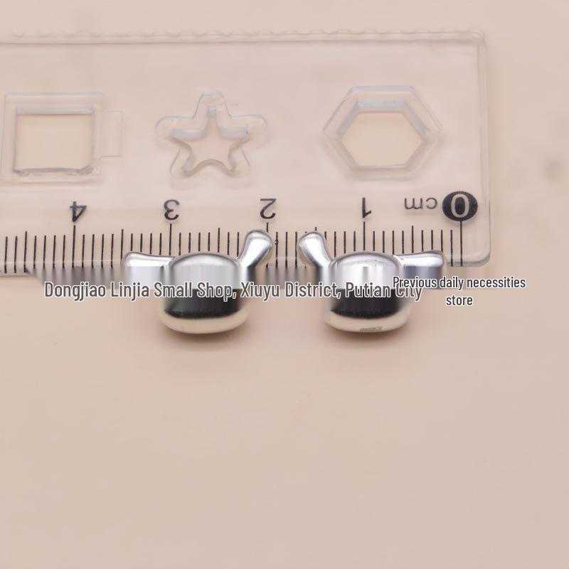Sterling Silver Cartoon Dog Spacer Beads for DIY Bracelets - 3D Luck Pouch Design