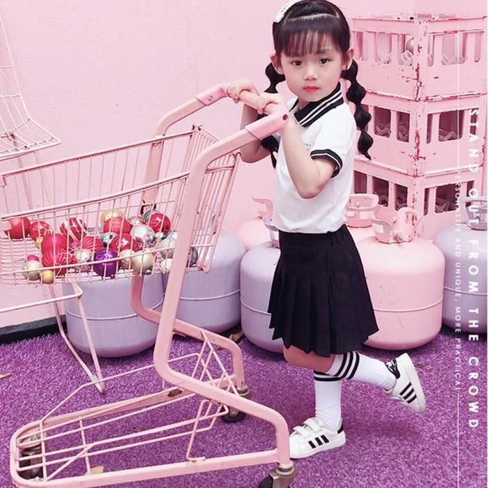 Sommar Vardaglig 4-8 10 12 År Barn Skola Enfärgad Träning Danskjol med Shorts Plisserad Rutig Kjol för Babyflicka