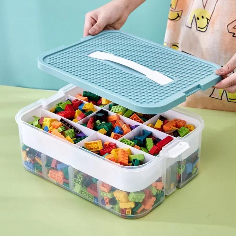 LEGO Aufbewahrungsbox, stapelbar, großes Fassungsvermögen, Spielzeug-Organizer zum Sortieren kleiner Steine und Aufbewahren von Komponenten, wichtige Spielsachen fürs Kinderspielzimmer