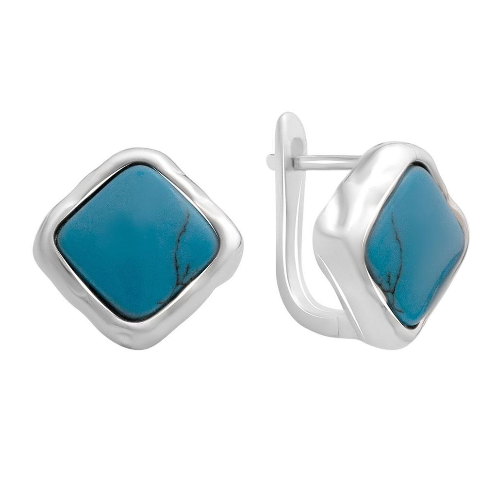 Серебряные серьги с бирюзой (60002227)