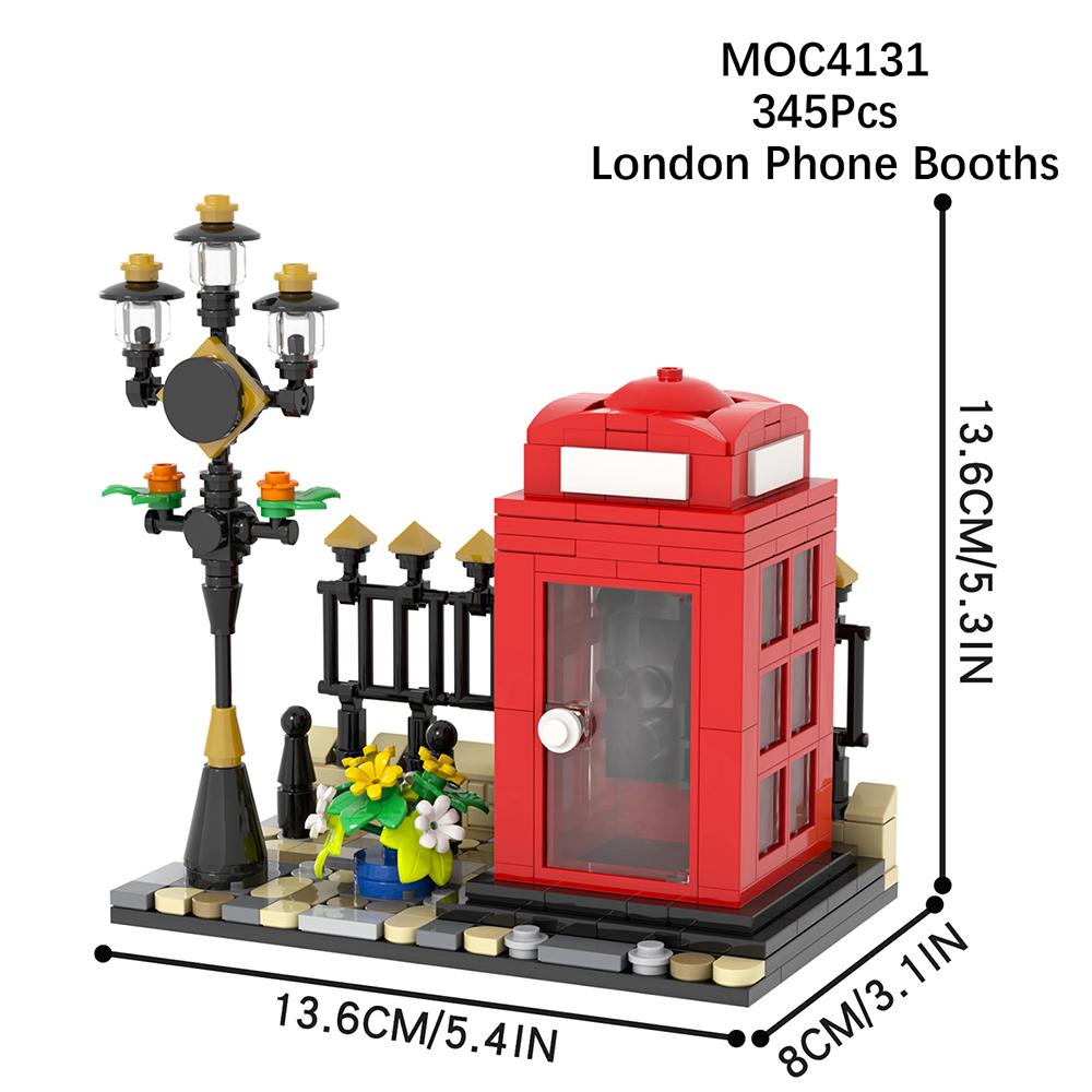 MOOI Stadt Öffentliche Einrichtungen Mobile Toiletten Telefonzellen Mülleimer Schaukelstühle Modellbausteine Montessori-Spielzeug MOC-Bausteine