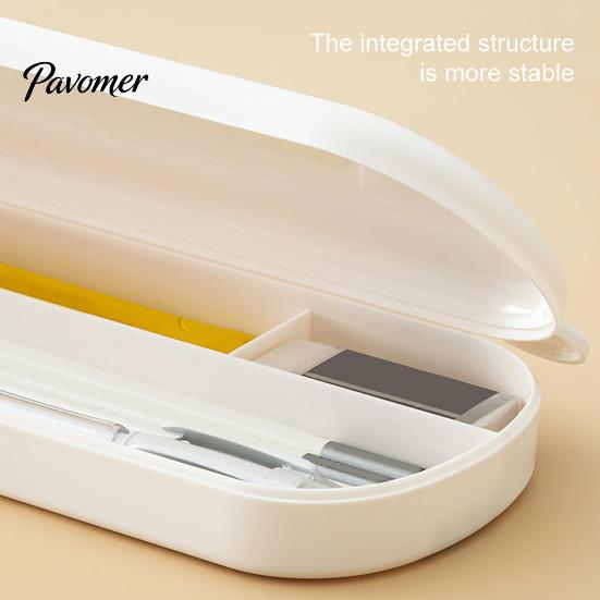 Color Pencil Case Large Capacity with Compartments, Macaron Plastic Stationery Storage Box Box, Portable Student Pen Bag for School Office Home