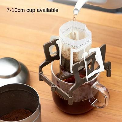 1PC Suporte para filtro de café portátil reutilizável para chá ao ar livre Filtros de gotejamento Cestas de filtro de gotejamento de café Saco de papel Prateleira para utensílios de café