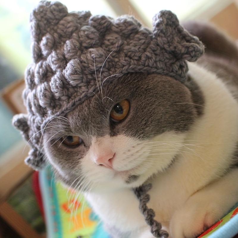 Soft and Cozy Cat Hat With Plush Ears, Handcrafted Cute Bear Design Warm Pet Headwear for Cats and Small Dogs