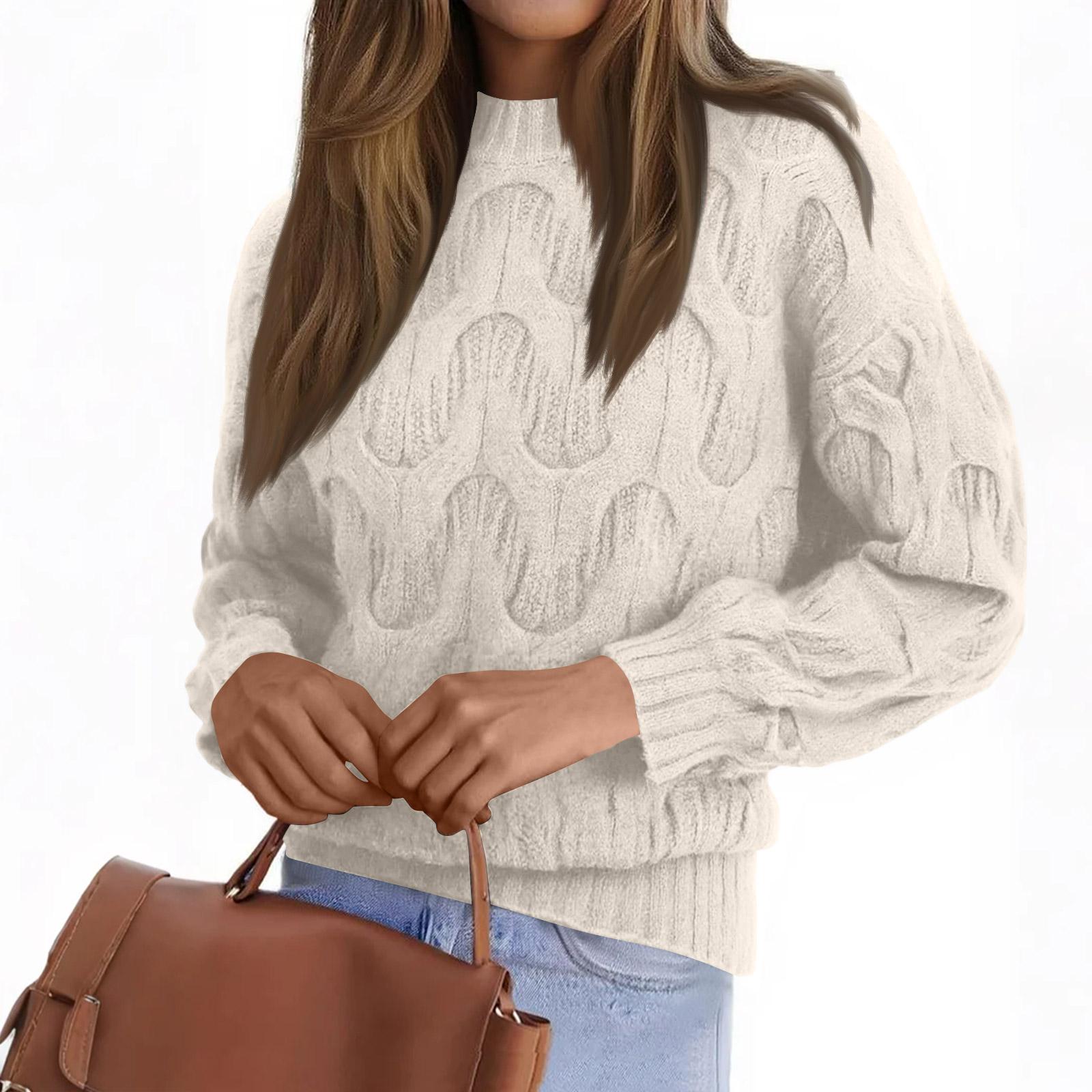 

Ladies Casual Loose Knit Sweater XL бежевий