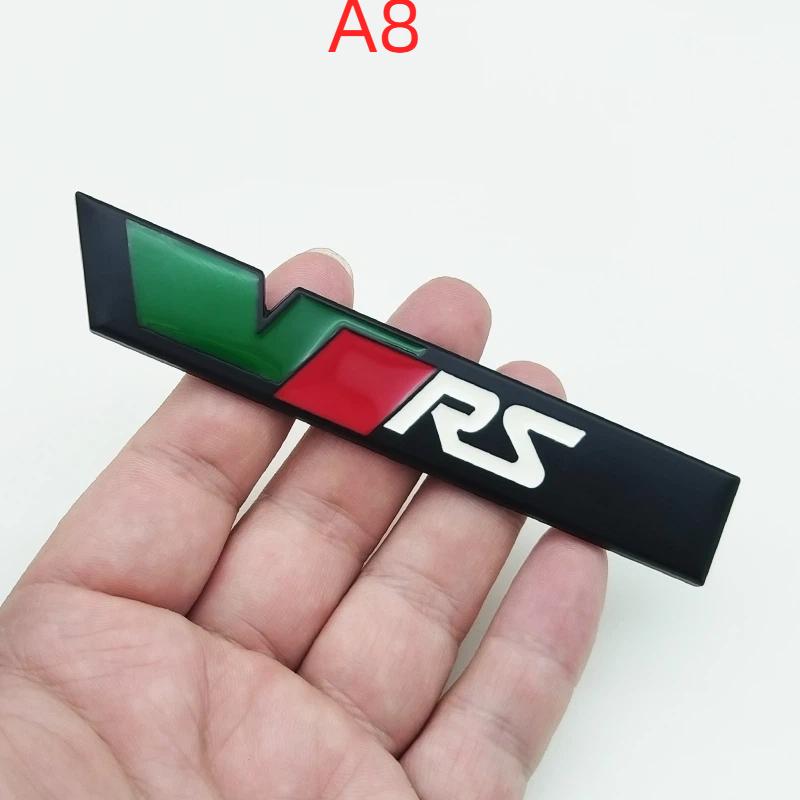 

3d Металевий Логотип RS VRS Емблема на Передню Решітку Радіатора Автомобіля Значок на Задню Кришку Багажника для VRS Octavia 1 2 3 Rapid Kodiaq Karoq Fabia Kamiq Superb A8