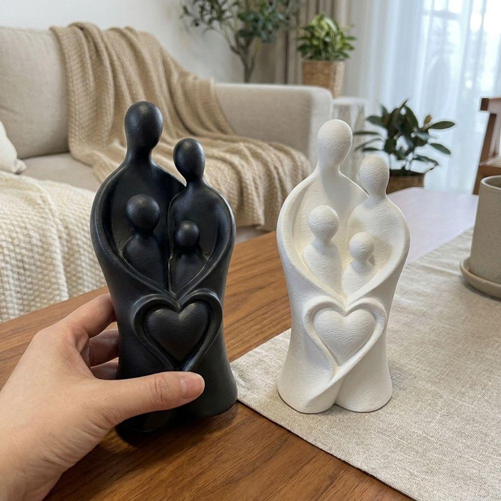 3D Printed Child Hug Heart Art Figurine Unique Abstract Heart Family Sculpture Living Room Decor