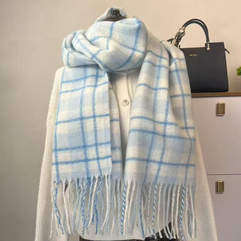 Hochwertiger Schal im koreanischen Stil mit Karomuster: Warmer, verdickter Kaschmir-ähnlicher Schal für Studenten und Paare