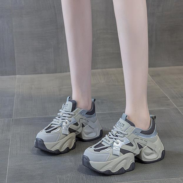 Fashion 6CM New Fashion Summer Woman Casual Shoes Sneakers For Women Platform Shoes Female Lace up Tennis Shoes chunky sneakers