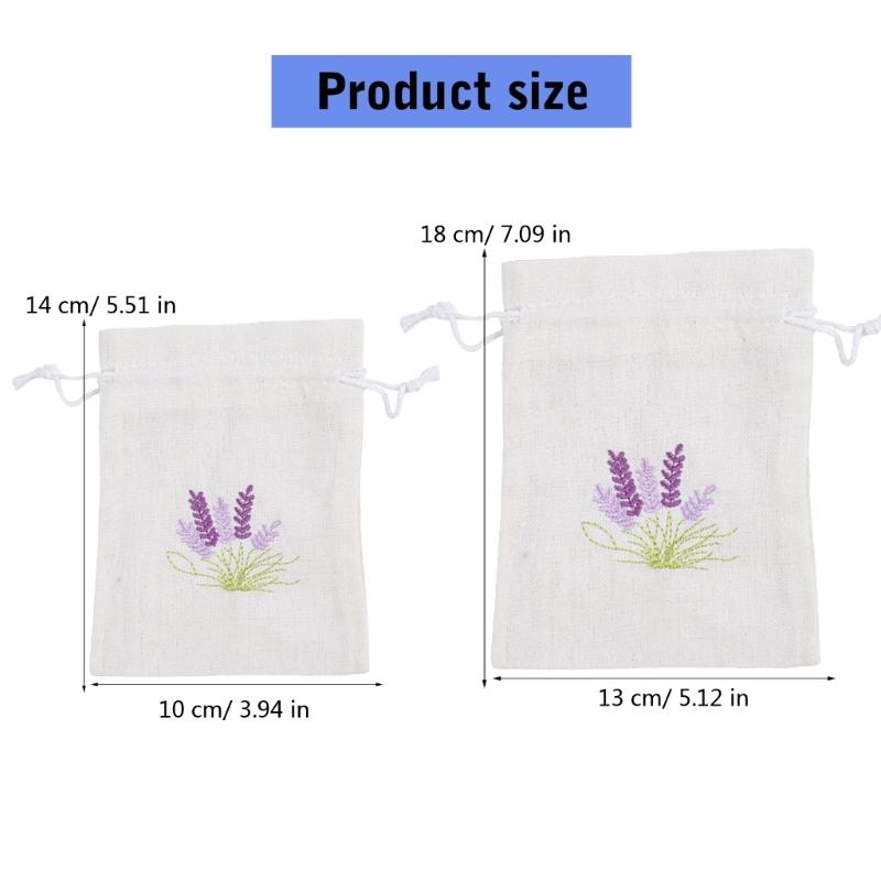 Multipurpose Cotton and Linen Sachet Lavenders Bags with Drawstring for Spices, Herbs, and Jewelry 10Pieces