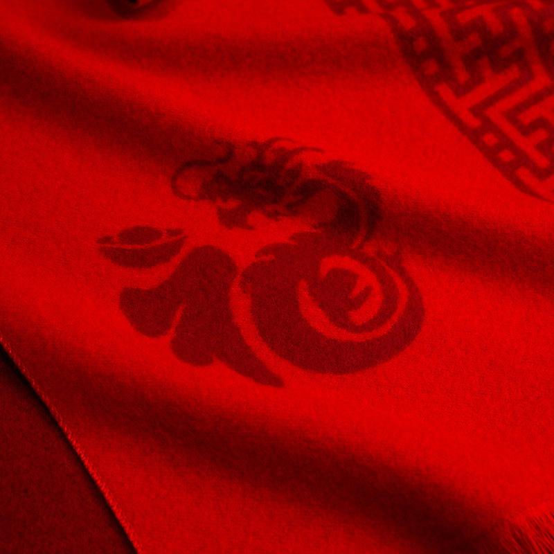 Dragon Zodiac Big Red Scarf Men's and Women's Autumn and Winter Natal Scarf 2025 Will Be Fixed Shawl